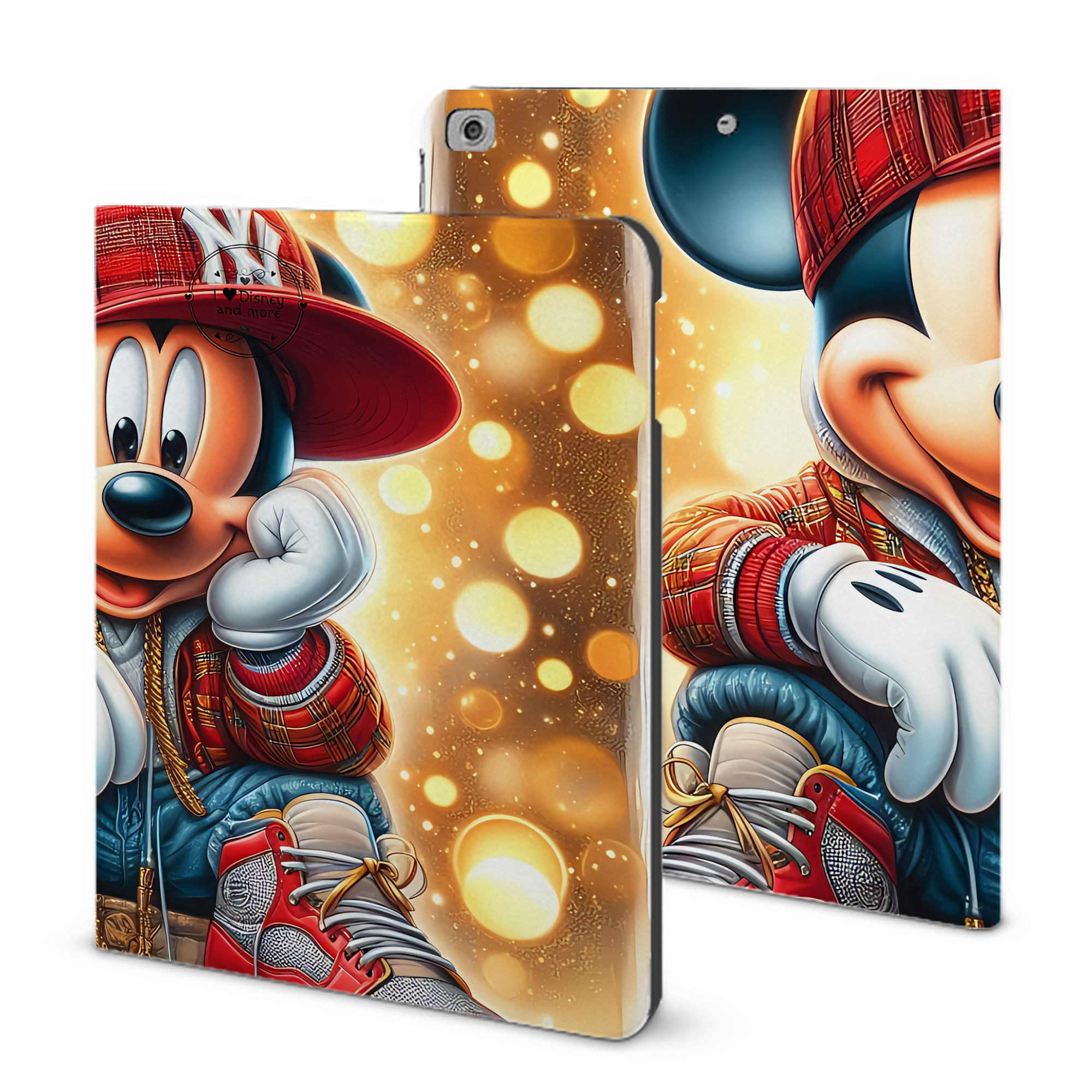 （画像用） ミッキーマウス Mickey Mouse IPad ケース ブック型 PUレザー TPU 耐衝撃 軽量 薄型 ペン収納なし 全面保護 IPad 各モデル対応